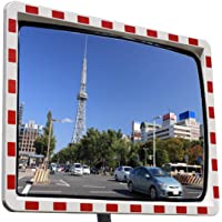 Espejo de tráfico profesional con reflectores- convexo- de seguridad (40 x 60 cm) con junta